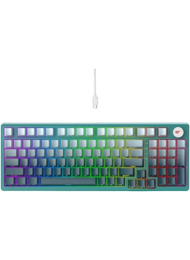 جايمنغ Havit KB899L 97 Keys Rainbow LED Backlit Green Mechanical RED SWITCH | KB899L - Image 1
