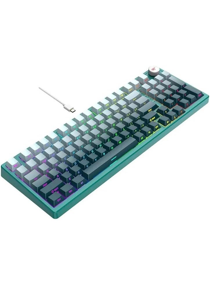 جايمنغ Havit KB899L 97 Keys Rainbow LED Backlit Green Mechanical RED SWITCH | KB899L - Image 4