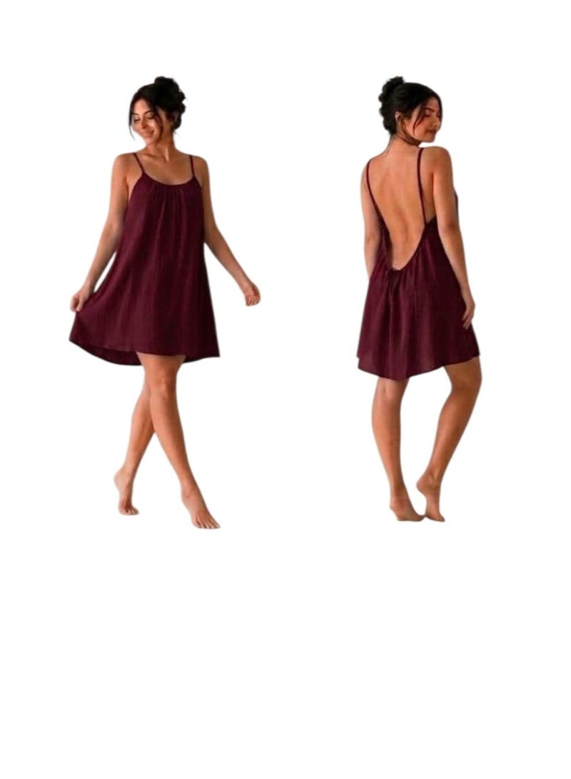 Short over-the-counter dress with a bare back, worn up to 100 kg