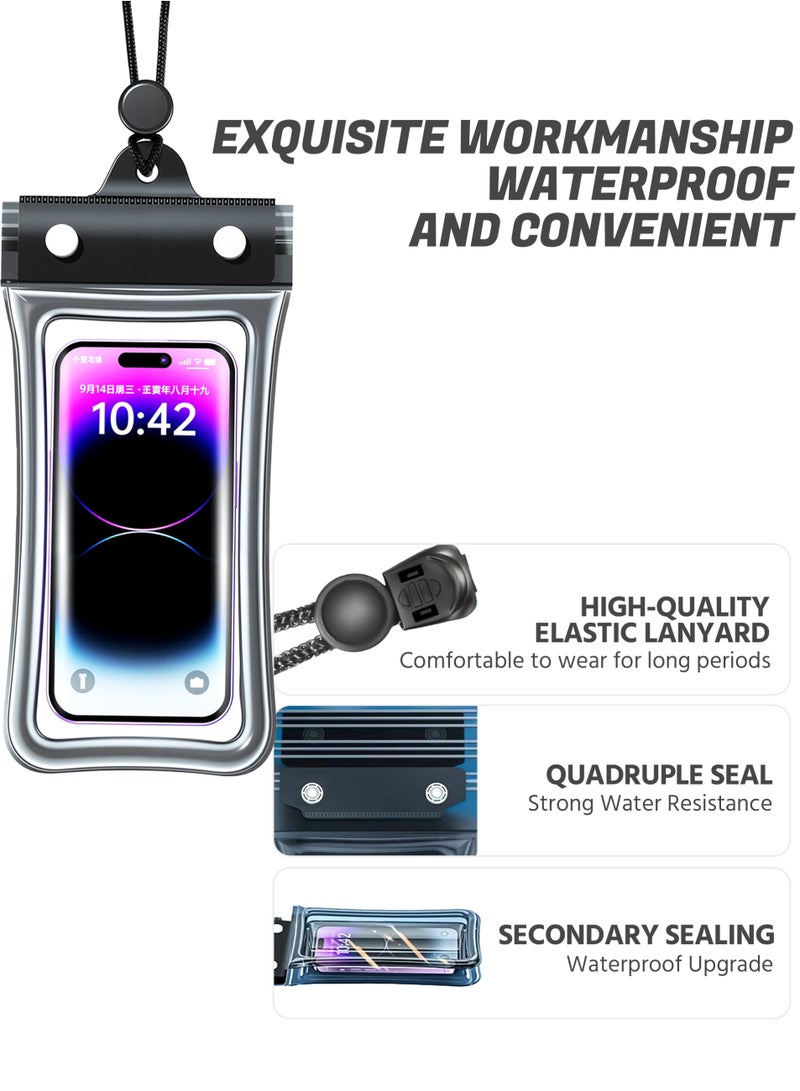 مجموعة نظارات السباحة مع سدادات الأذن ، قبعة السباحة ، مشبك الأنف وحافظة هاتف مقاومة للماء حماية من الأشعة فوق البنفسجية لا تسرب رؤية واضحة سهلة الضبط - Image 2