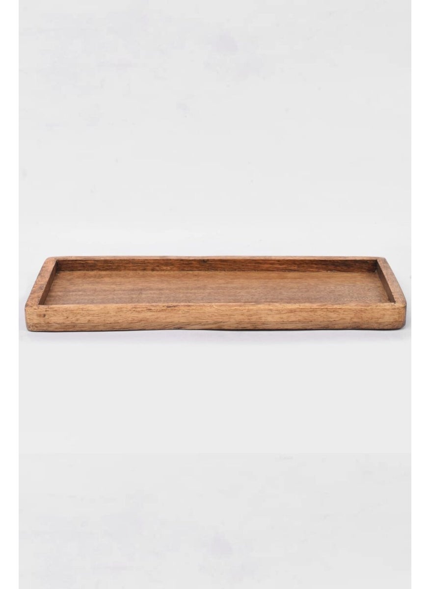 Alyones - Walnut Wooden Serving Platter Raised Edge Decorative Tray for Fruit Snacks Appetizers - Image 1