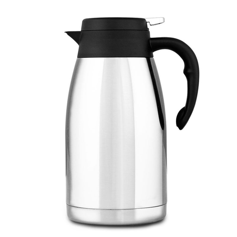 Science Purchase SciencePurchase 2Liter 304 Stainless Steel Double Walled Vacuum Insulated Carafe with Press Button Top Thermal Coffee Pot Serving Pitcher Thermos with Lid Silver 