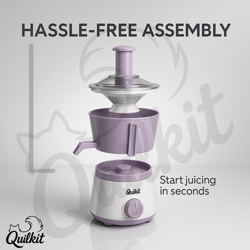 Quilkit آلة عصير كهربائية 550 واط | عصارة خضروات وفواكه بنمط ضغط بارد وعزم دوران عالي للجزر، الشمندر، القرع المر والمزيد | تحكم بثلاث سرعات، شفرات من الفولاذ المقاوم للصدأ، سهلة التنظيف - Image 5