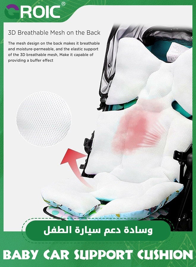 GROIC Baby Support Cushion,Infant Car Seat Insert, 3D Mesh Breathable Car Seat Head and Body Supports for Babies, Soft Car Seat Insert Cushion Pad Suit for Infant Car Seats and Baby Strollers  - Image 3