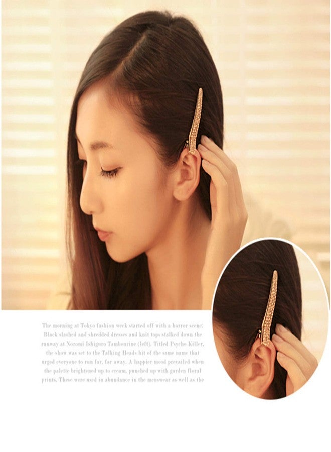 Ruihfas Fashion 4Pcs Eye-catching Women Girls Pearl Rhinestone Beak Clip Duckbill Clip Alligator Clip Hair Clip Hairpin 2.36×0.4 inch - Image 3