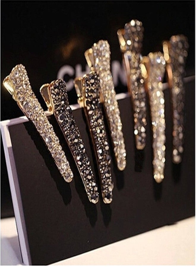 Ruihfas Fashion 4Pcs Eye-catching Women Girls Pearl Rhinestone Beak Clip Duckbill Clip Alligator Clip Hair Clip Hairpin 2.36×0.4 inch - Image 4