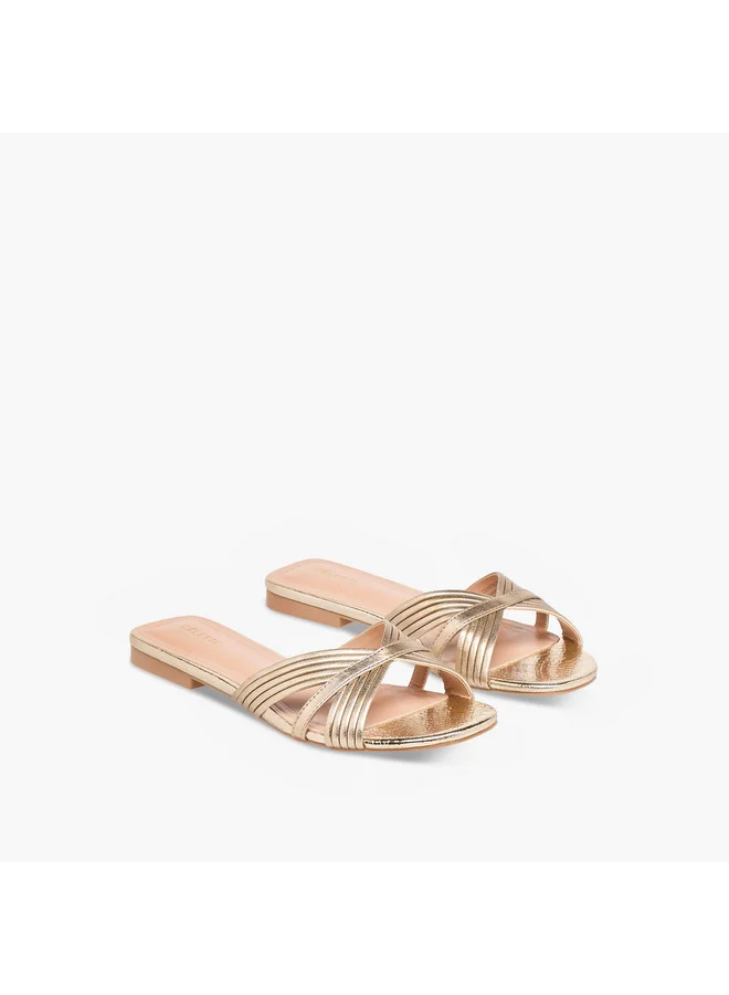 سيليست Women's Criss Cross Slip-On Flat Sandals