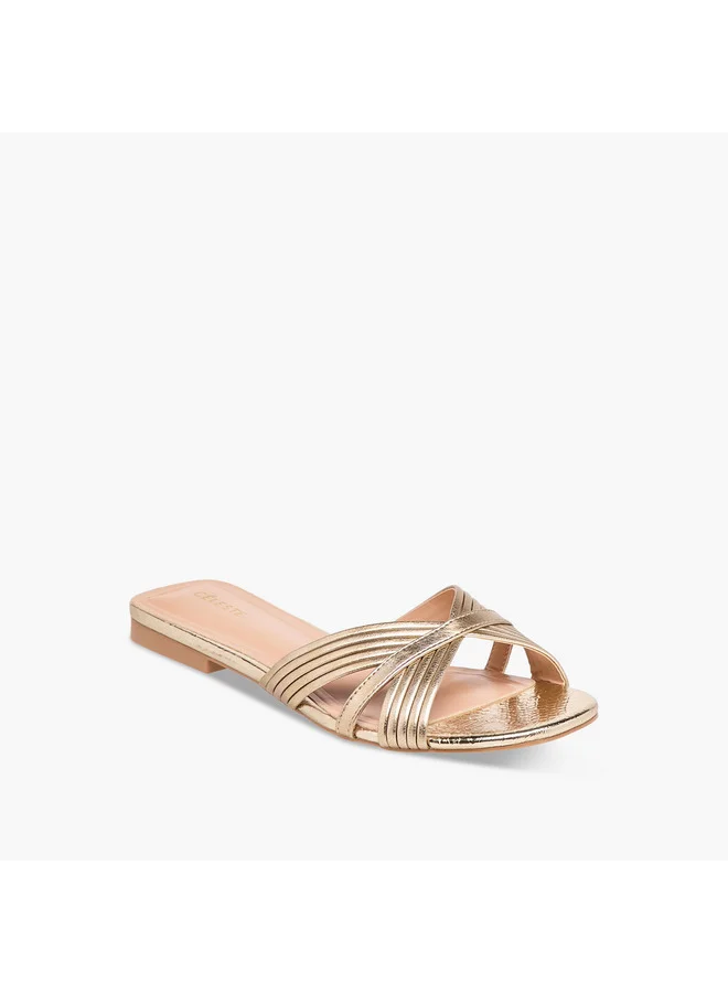 سيليست Women's Criss Cross Slip-On Flat Sandals