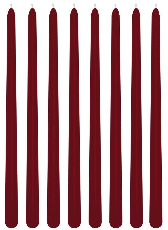 Glowsphere 8 Pack 10 Inch Burgundy Smooth Taper Candle Set, 7/8 Inch Unscented Driples Candlesticks for Home Decoration, 6-7 Hours Burn - Image 1