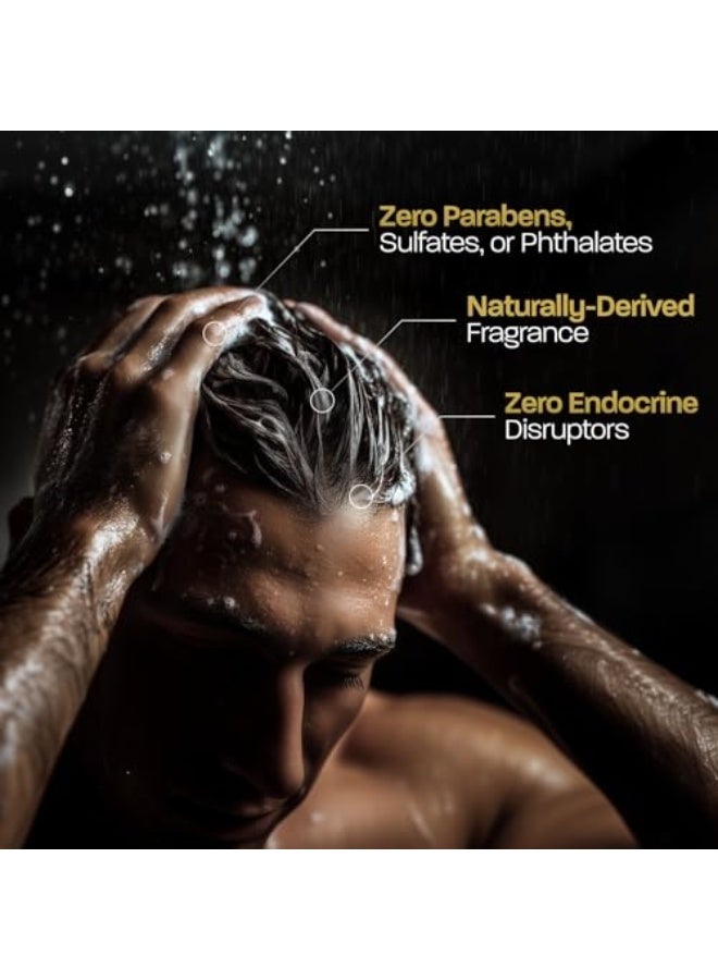 استنادا الي شامبو مجدد يعتمد على الألوة فيرا وزيت النعناع وزيت جوز الهند، شامبو تنظيف للرجال، خالي من الكبريتات والبارابينات والفثالات، جودة عالية للعناية بالشعر للرجال، زجاجة سعة 12 أونصة (عبوة واحدة) - Image 3