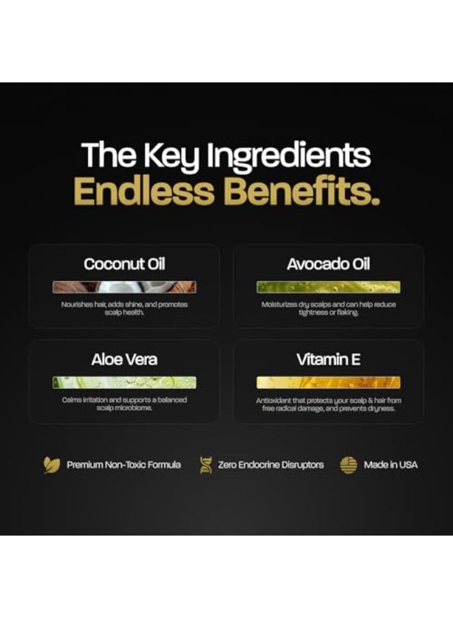 استنادا الي شامبو مجدد يعتمد على الألوة فيرا وزيت النعناع وزيت جوز الهند، شامبو تنظيف للرجال، خالي من الكبريتات والبارابينات والفثالات، جودة عالية للعناية بالشعر للرجال، زجاجة سعة 12 أونصة (عبوة واحدة) - Image 4