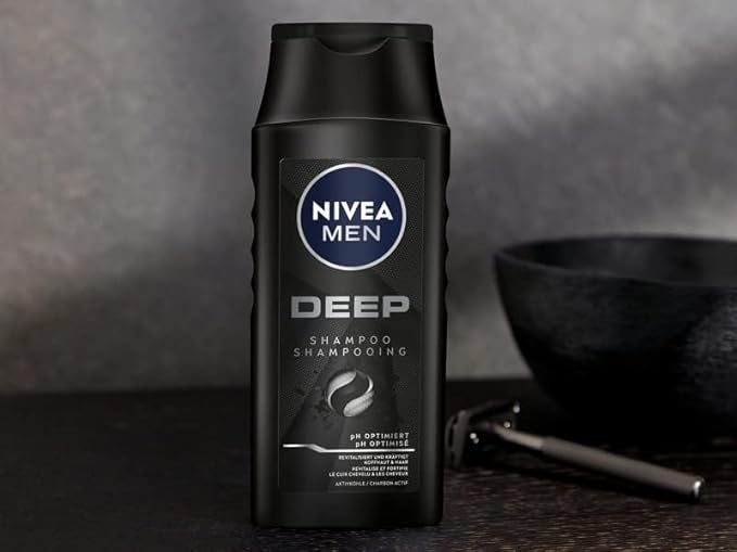 Nivea شامبو نيفيا للرجال العميق ضد الشعر الدهني مع الفحم النشط لتجديد النشاط لشعور منعش يدوم طويلاً شامبو شعر نباتي للتنظيف العميق 250 مل - Image 3