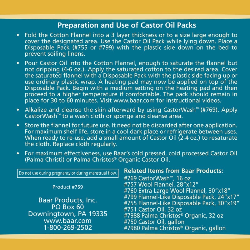Baar Cotton Flannel Castor Oil Pack - Image 3