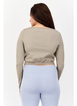 Reebok Women Sportswear Fit Long Sleeve Outdoor T-Shirt, Grey  - Image 3