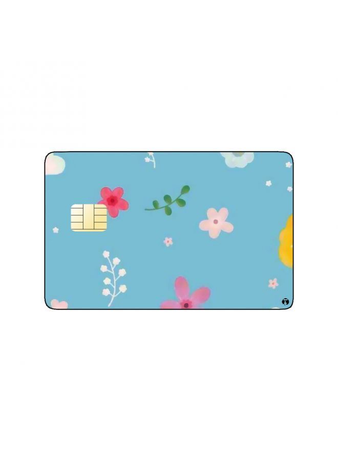 RKN PRINTED BANK CARD STICKER Beautiful Colorful Flowers Drawing - Image 1