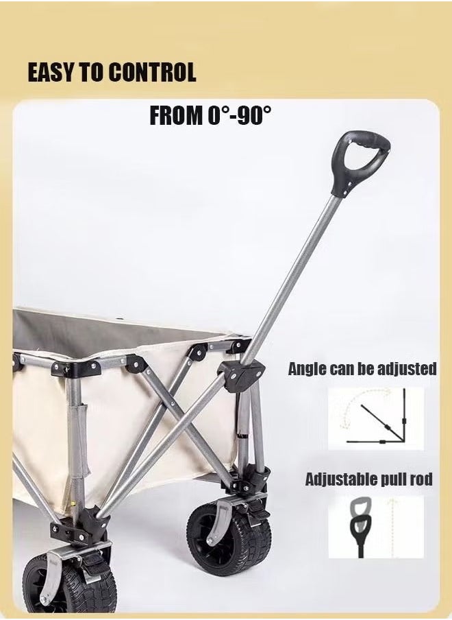 Foldable shopping cart with handle and brakes that holds a weight of up to 150 kg