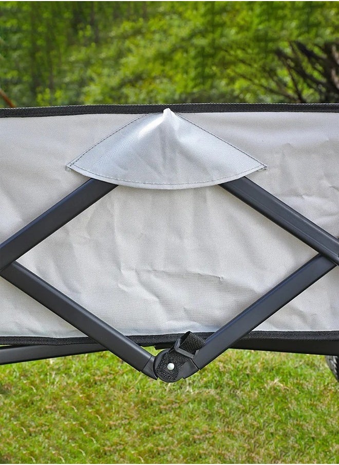 Foldable shopping cart with handle and brakes that holds a weight of up to 150 kg
