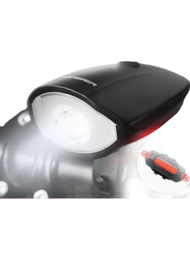 Forever Bicycle Front Light Two-In Bike Light Bell, High Brightness Car Light + Horn Rechargeable Model - Image 1