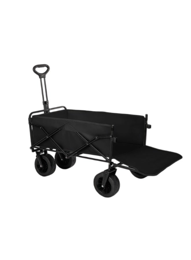 CHIYLE Rolling Cart Foldable Wagon with Extended Tailgate – 150L Large Capacity, 8-Inch Off-Road Wheels, Collapsible Utility Cart for Garden, Camping, Outdoor – Black - Image 1