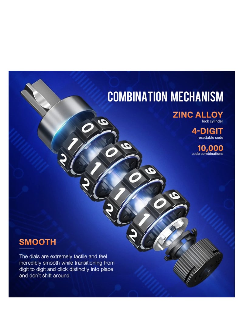 SYOSI - Scooter Lock Cable, Fit for Xiaomi Mijia M365 ES Series, Bicycle Combination Locks Coiled Chain Lock Basic Self Coiling Core Steel Wire 4 ft Long 1/3 inch Fit for M365/ES1/ES2/ES3/ES4 - Image 1