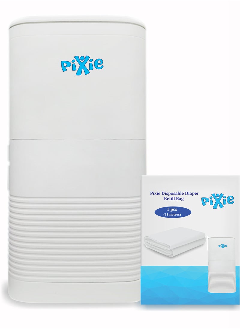 Pixie - Pixie - Disposable Diaper Pail with Inner Lid + Refill Bag - Image 1