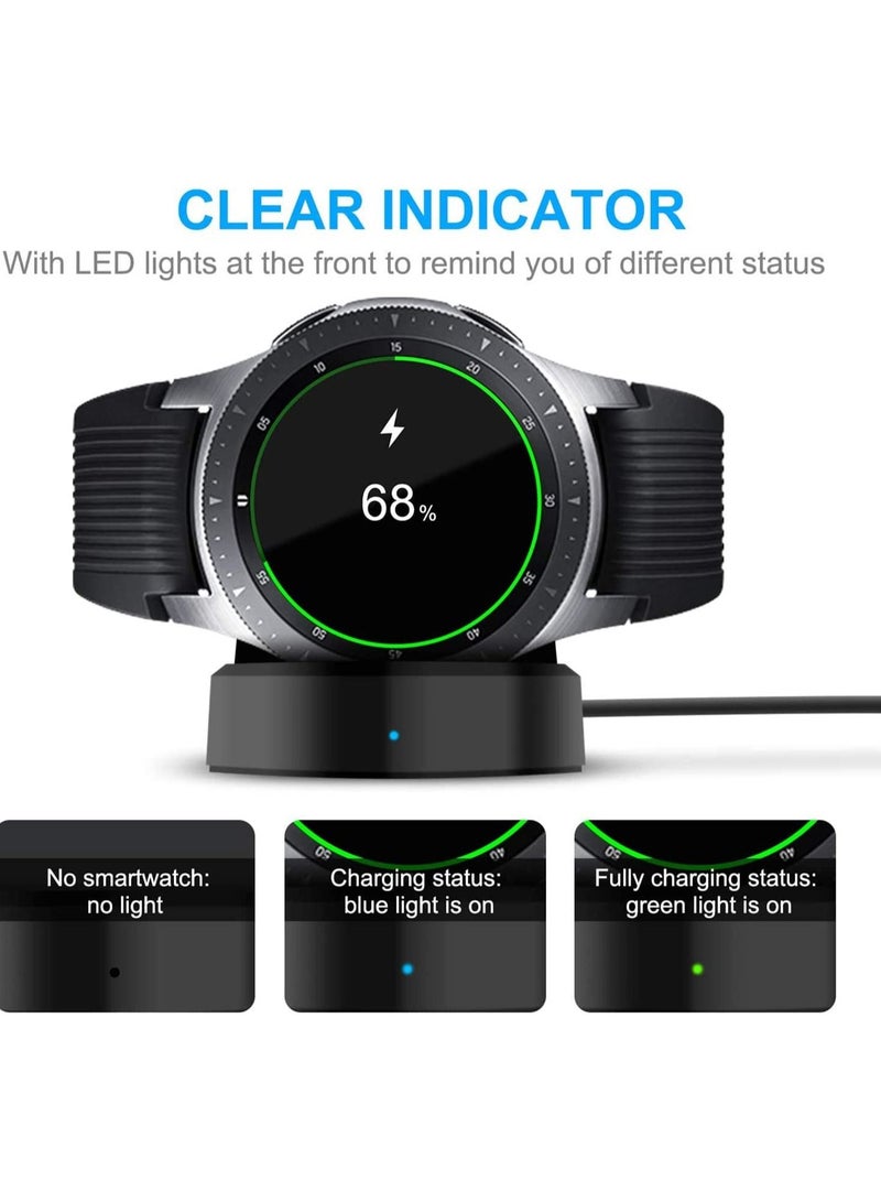 Charger for Samsung Galaxy Watch 42mm 46mm, Wireless Fast Charger Dock for Samsung Galaxy Smart Watch gear S3 Portable Charging Cradle Dock Charger stand with USB Cable(Black)  - Image 3