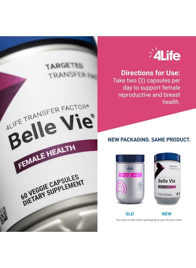 4لايف 4Life Transfer Factor Belle Vie - يدعم الصحة الإنجابية للمرأة بمزيج من الاستروجين النباتي من الكودزو والكتان والبرسيم الأحمر - 60 كبسولة نباتية  - Image 4