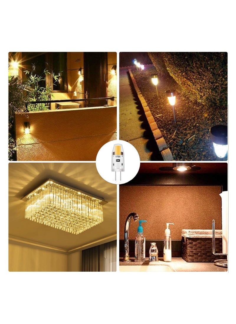 G4 Led Bulb Dimmable Warm White 2W, G4 Led Light Bulb, Dimmable Led Light Bulb, 20W Halogen Light Bulb, No Flicker, 12V, 85-95LM, 5 Packs