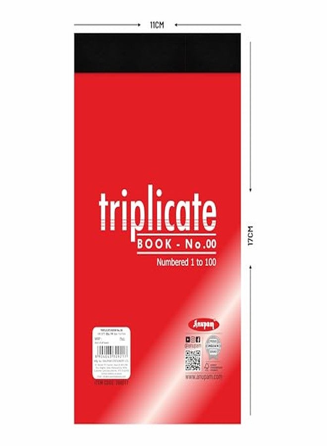 Anupam 11x19 cm Size Triplicate Book with Carbon & Index Ruled Sheets Pad for Replicate, Record, Organize and Work Order Receipt Book (Size : 00, Pack of 1) - Image 3