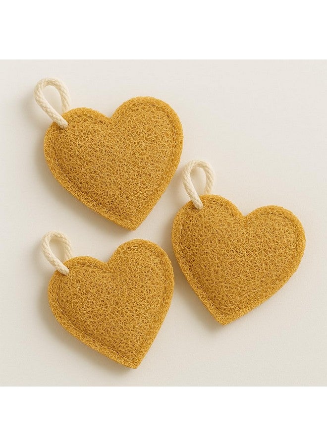 SavSea Natural Loofah Body Scrubber - Heart Shape Bath Sponge (Pack of 3) | Eco-Friendly Body Loofah for Exfoliating & Deep Cleansing | Organic Shower Sponge for Men & Women - Image 1