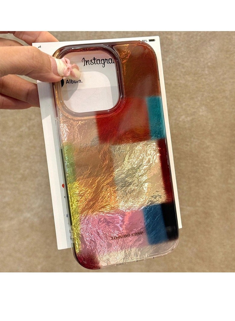 NIBEMINENT Colorful Squares Grid Protective TPU Case Cover For iPhone 17