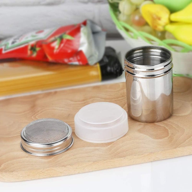 4Pcs 200ml 6.76oz Stainless Steel Powdered Sugar Shaker Duster Fine Mesh Dredge For Flour Cinnamon Cocoa Coffee Bar Seasoning - Image 5