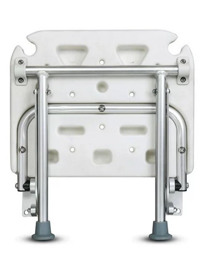 Generic - Folding Shower Bench Flip-up Screw-in Bath Seat Wall Mounted Bathroom Chair Stool with Non-Slip Feet Drainage Holes Shower Head Slot for Elderly Seniors Disabled 400lb Capacity - Image 1