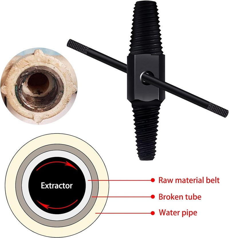 Inditrust مجموعة مستخرج أنابيب مكسورة 1/2'' 3/4'' صنبور مزدوج الرأس صمام برغي مستخرج مسمار أنابيب المياه التالفة المكسورة متعددة الاستخدامات (1 قطعة) - Image 4
