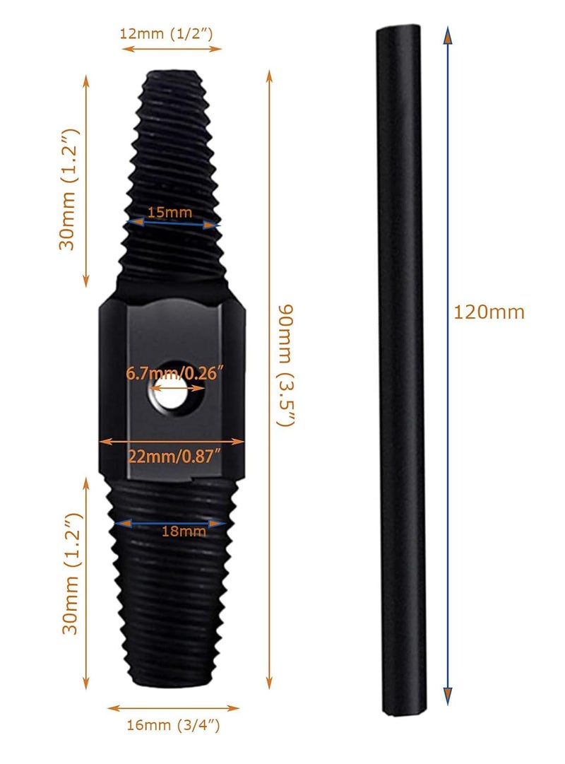Inditrust مجموعة مستخرج أنابيب مكسورة 1/2'' 3/4'' صنبور مزدوج الرأس صمام برغي مستخرج مسمار أنابيب المياه التالفة المكسورة متعددة الاستخدامات (1 قطعة) - Image 2