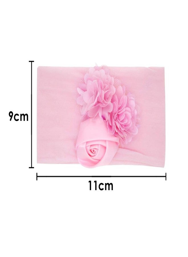 SYGA PACK OF 6 Baby Headbands Soft Nylon Fancy Flower Strechable Hairbands Newborn Infant Toddlers Kids 0-3 Year(Multicolor) - Image 5