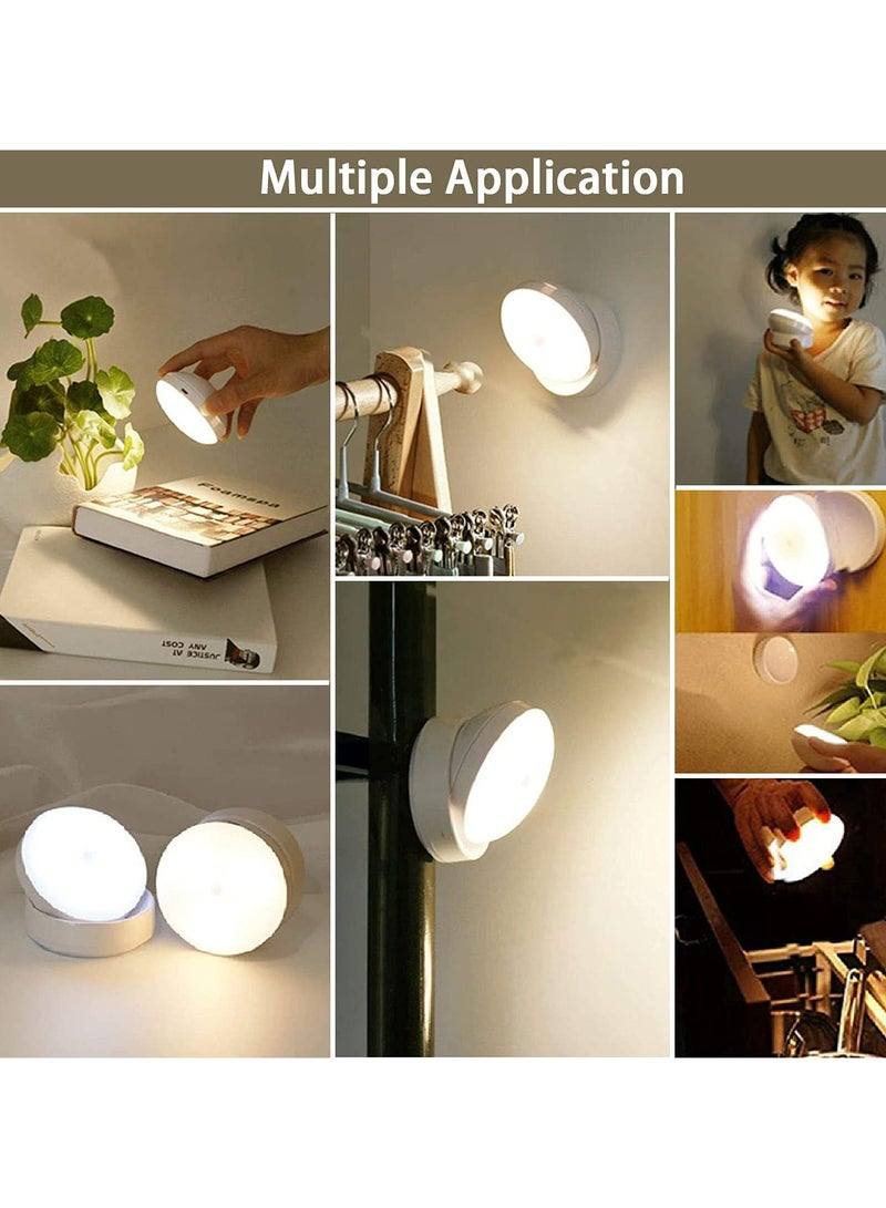 Motion Sensor Wireless LED Night Light (Cool White) 360 Degrees Rotated Induction Light with Magnetic Base USB Rechargeable Night Lamp for Closet Stairs Bedroom Kitchen Hallway - Image 4