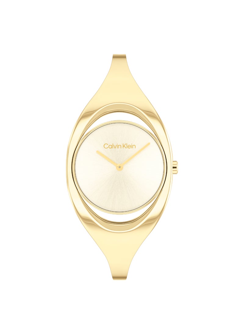 CALVIN KLEIN Round Analog Women's Champagne Case Wrist Watch - 25200422  - Image 1