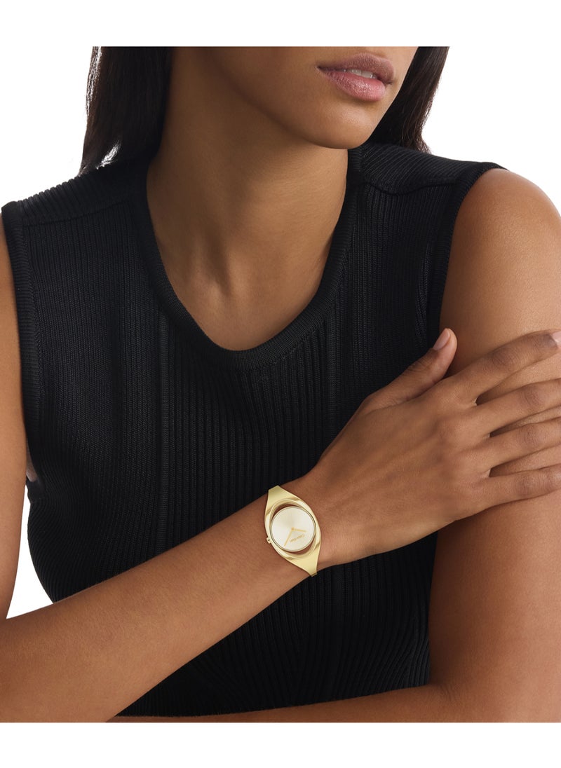 CALVIN KLEIN Round Analog Women's Champagne Case Wrist Watch - 25200422  - Image 4