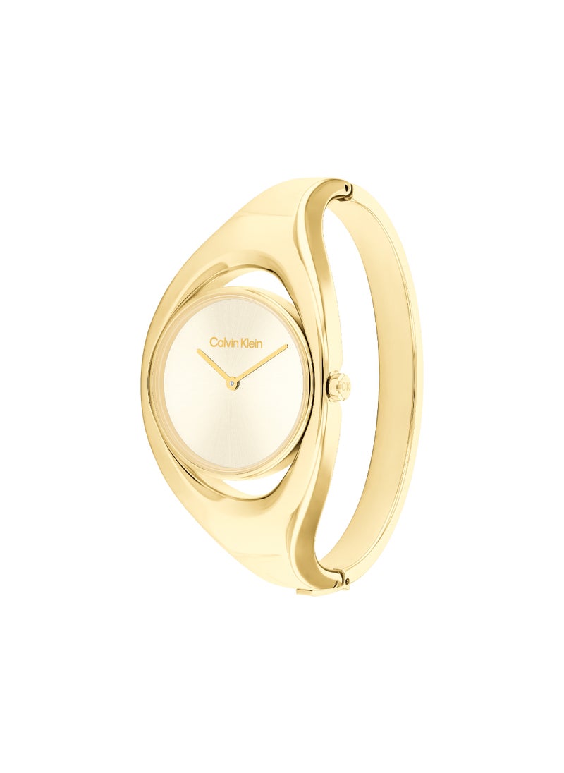 CALVIN KLEIN Round Analog Women's Champagne Case Wrist Watch - 25200422  - Image 2
