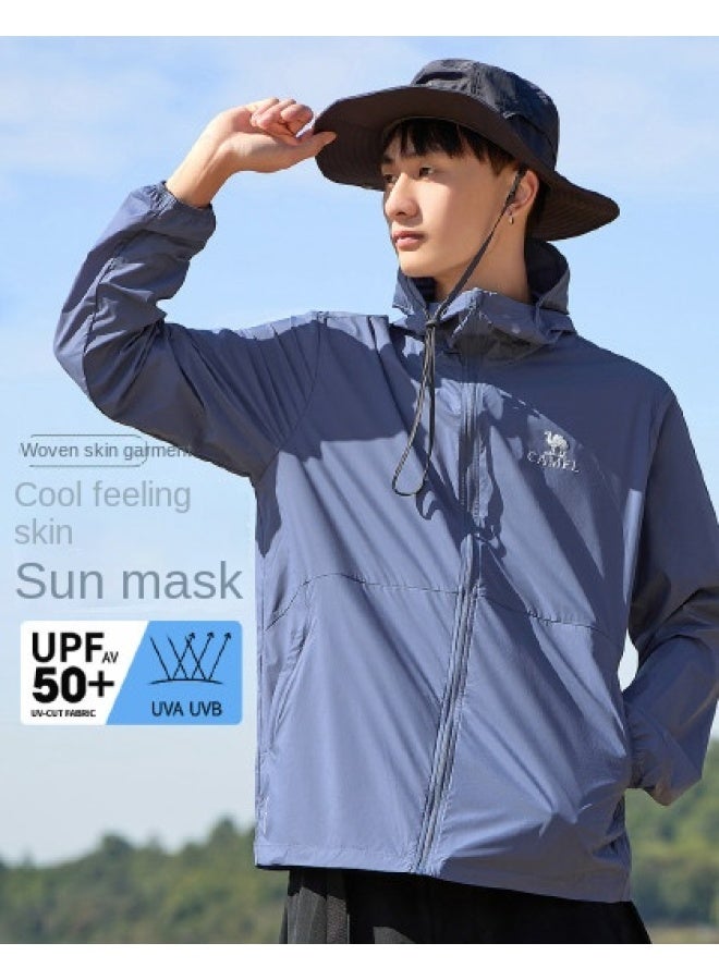 camel Full Face Sun Protection】uv Protection Breathable Sun Shirt For Men, Summer Lightweight Sun Protective Jacket, Men's Sports Sunscreen Outerwear - Image 1