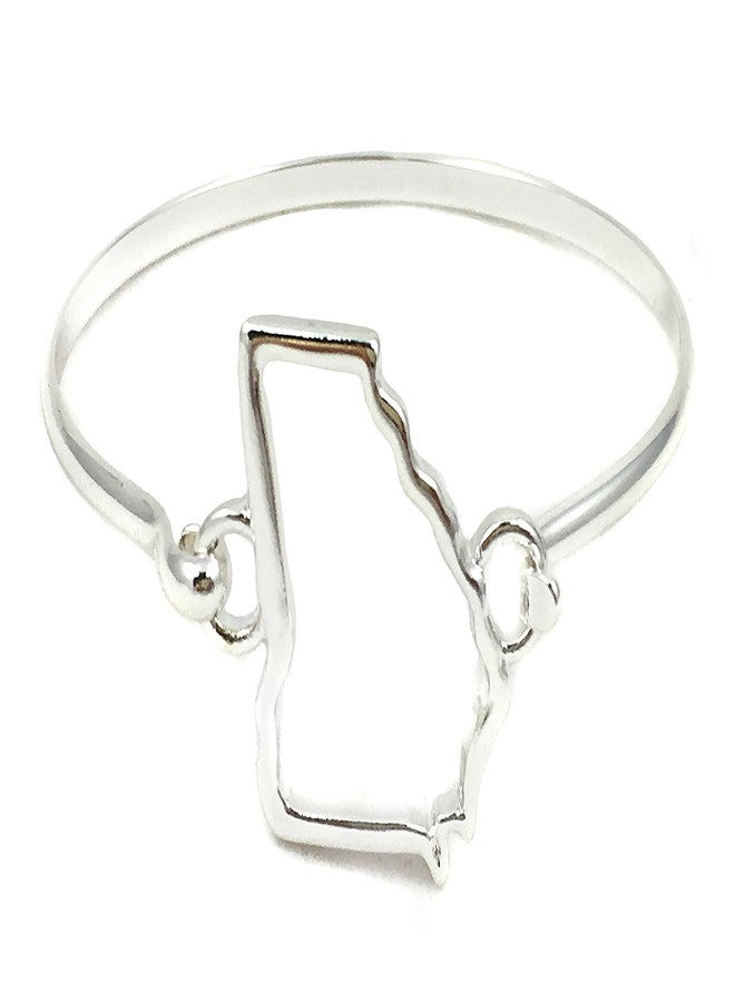 O3 State Shape Bangle Bracelet (Georgia-Silver) - Image 1
