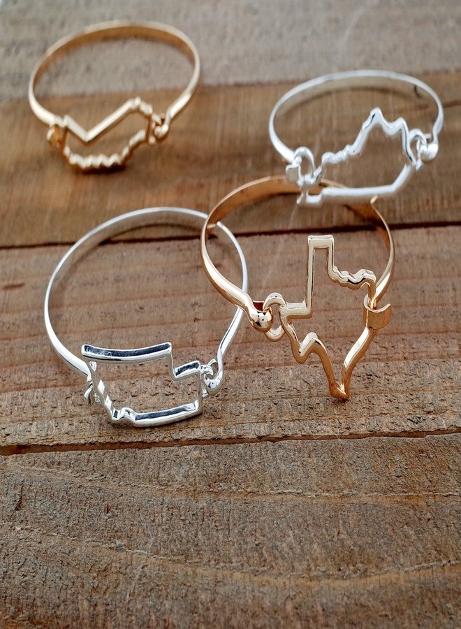 O3 State Shape Bangle Bracelet (Georgia-Silver) - Image 4