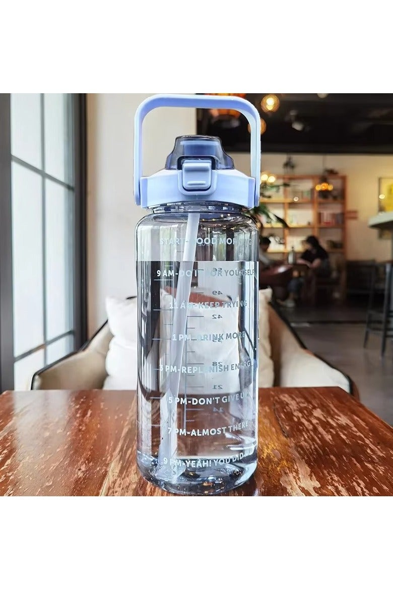 يونيكورن زجاجة ماء تحفيزية كبيرة السعة لمتابعة الترطيب – مثالية للياقة البدنية والرياضة والاستخدام اليومي سعة 2000 مل - Image 1