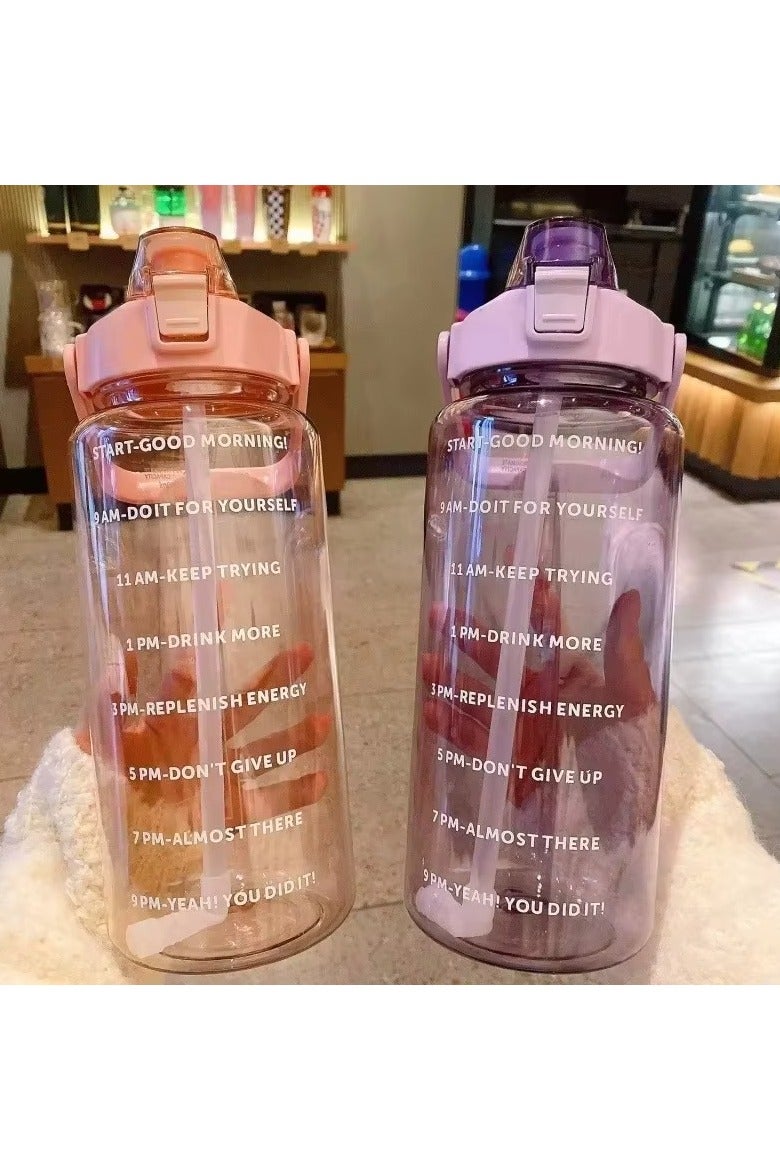 يونيكورن زجاجة ماء تحفيزية كبيرة السعة لمتابعة الترطيب – مثالية للياقة البدنية والرياضة والاستخدام اليومي سعة 2000 مل - Image 3