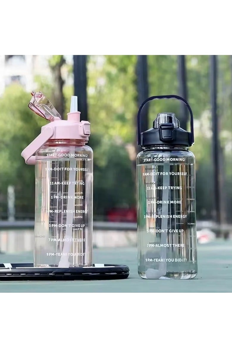 يونيكورن زجاجة ماء تحفيزية كبيرة السعة لمتابعة الترطيب – مثالية للياقة البدنية والرياضة والاستخدام اليومي سعة 2000 مل - Image 4