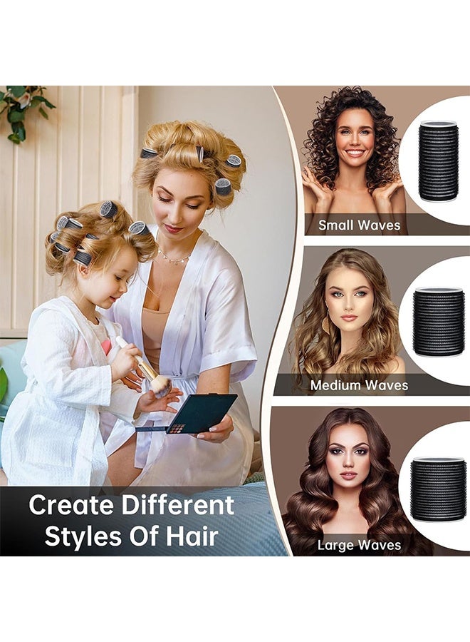 JS 50 Pcs Hair Curlers Set, 4 Different Sizes Self Grip Hair Curler Roller with 12 Pcs Hair Duckbill Clips and 12 Pcs Hair Clips with Comb and Storage Pouch for Salon - Image 5