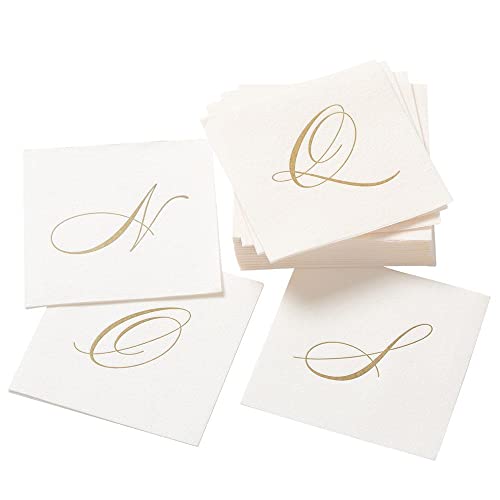 Caspari Entertaining with Caspari White Pearl Paper Linen Cocktail Napkins, Monogram Initial B, Pack of 30 (2900CG.B) - Image 3