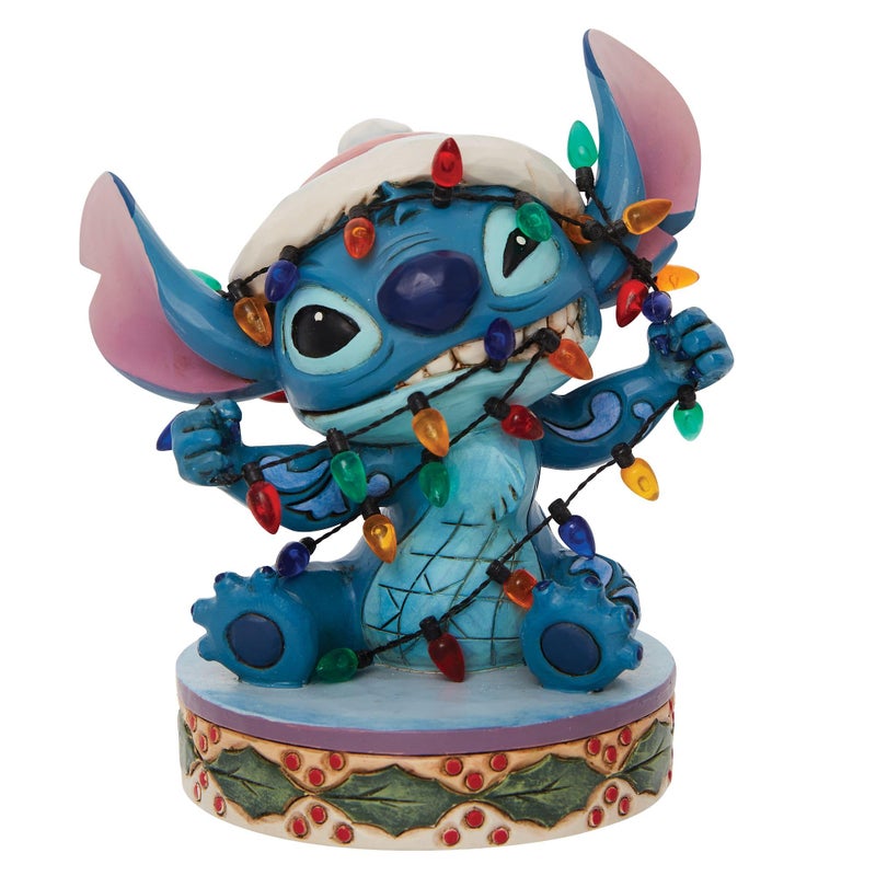 Enesco Jim Shore Disney Traditions Lilo and Stitch Wrapped in Christmas Figurine 45 Inch Multicolor - Image 2