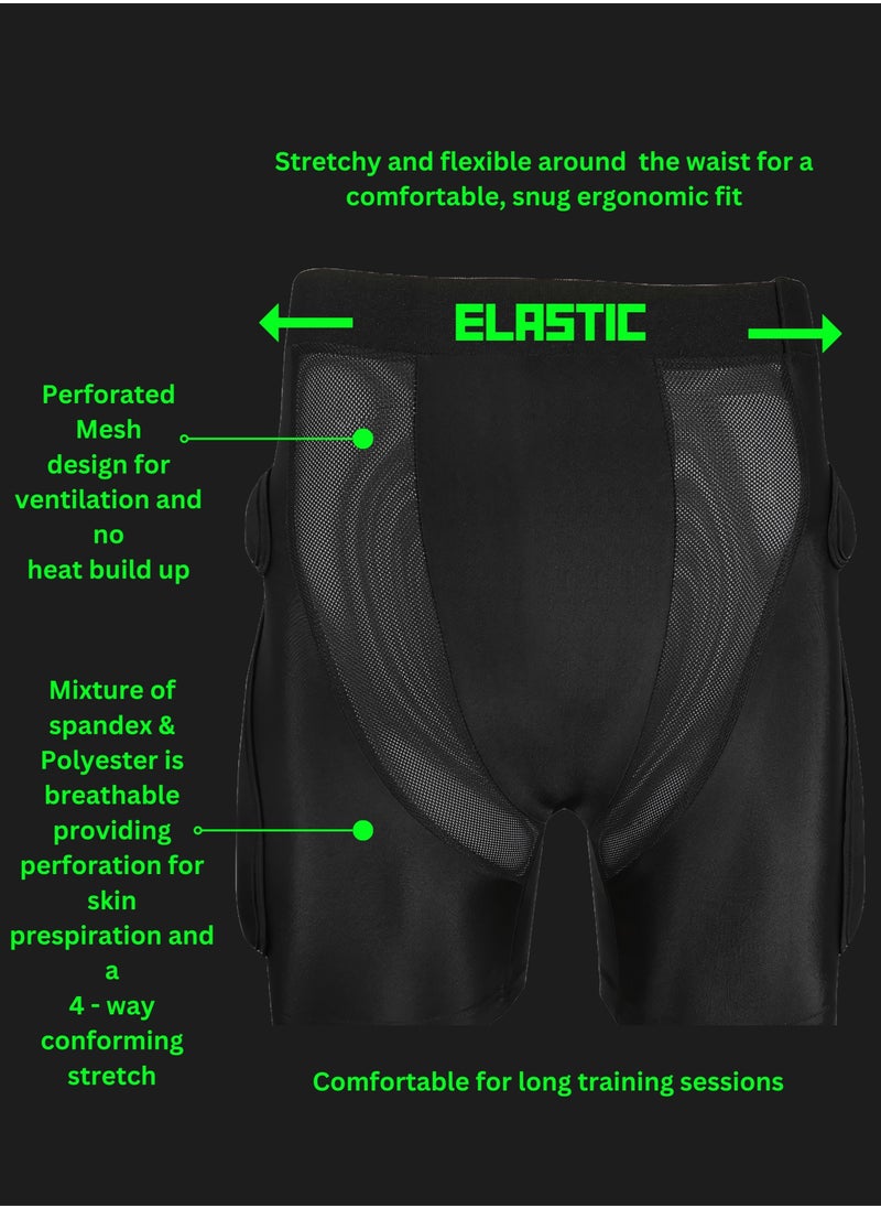 Generic - Padded Impact Shorts for Snowboarding, Skiing, Ice - Roller - Inline Skating Offering Coccyx, Hip, Tailbone Protection - Image 1
